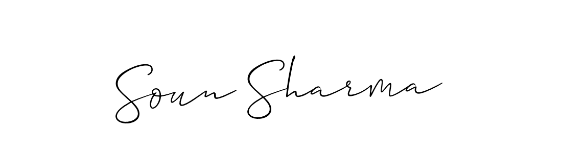 Also You can easily find your signature by using the search form. We will create Soun Sharma name handwritten signature images for you free of cost using Allison_Script sign style. Soun Sharma signature style 2 images and pictures png