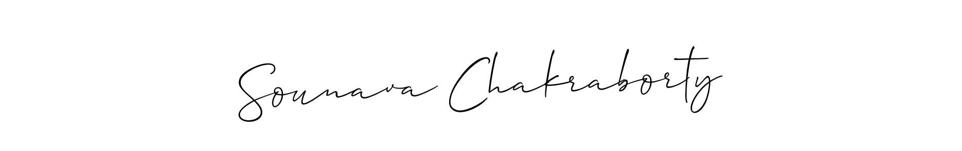 Design your own signature with our free online signature maker. With this signature software, you can create a handwritten (Allison_Script) signature for name Sounava Chakraborty. Sounava Chakraborty signature style 2 images and pictures png