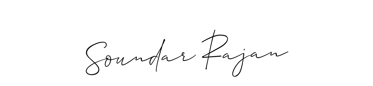 Make a beautiful signature design for name Soundar Rajan. With this signature (Allison_Script) style, you can create a handwritten signature for free. Soundar Rajan signature style 2 images and pictures png