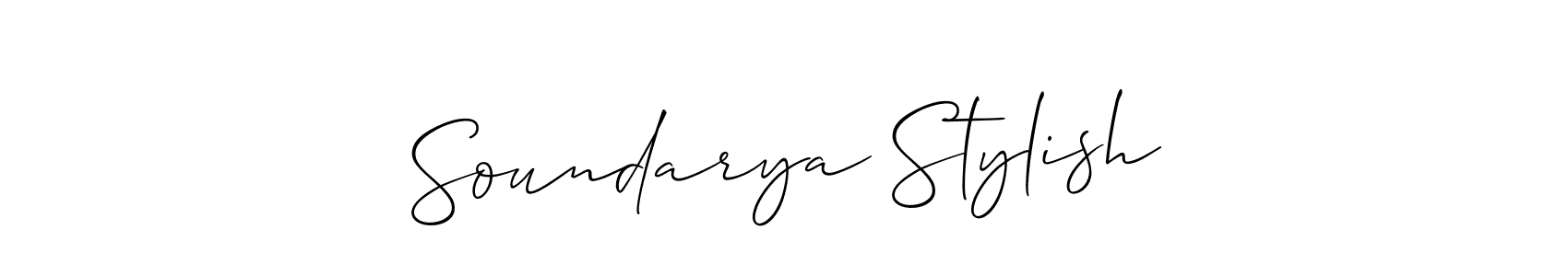How to make Soundarya Stylish signature? Allison_Script is a professional autograph style. Create handwritten signature for Soundarya Stylish name. Soundarya Stylish signature style 2 images and pictures png