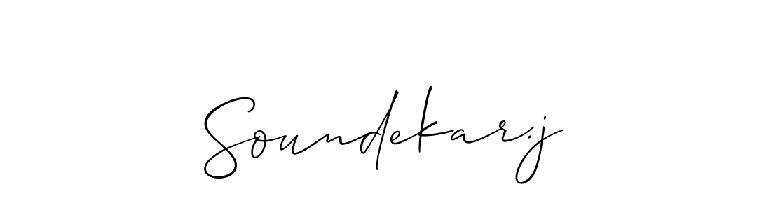 Use a signature maker to create a handwritten signature online. With this signature software, you can design (Allison_Script) your own signature for name Soundekar.j. Soundekar.j signature style 2 images and pictures png