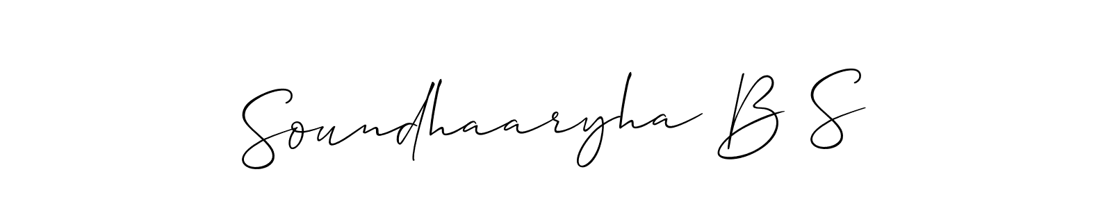 if you are searching for the best signature style for your name Soundhaaryha B S. so please give up your signature search. here we have designed multiple signature styles  using Allison_Script. Soundhaaryha B S signature style 2 images and pictures png