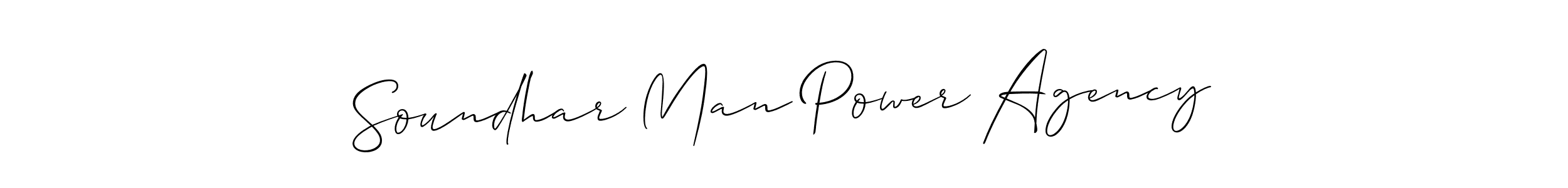 Design your own signature with our free online signature maker. With this signature software, you can create a handwritten (Allison_Script) signature for name Soundhar Man Power Agency. Soundhar Man Power Agency signature style 2 images and pictures png