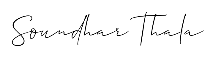 Get an exclusive digital autograph for Soundhar Thala. The Allison_Script typeface captures the charm of real penmanship on paper. Soundhar Thala signature style 2 images and pictures png