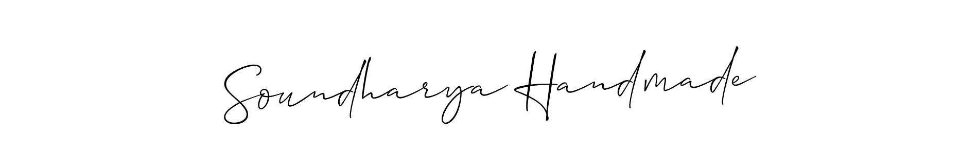 How to make Soundharya Handmade name signature. Use Allison_Script style for creating short signs online. This is the latest handwritten sign. Soundharya Handmade signature style 2 images and pictures png