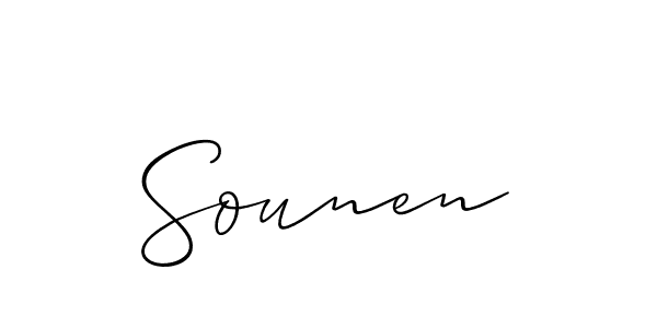 It looks lik you need a new signature style for name Sounen. Design unique handwritten (Allison_Script) signature with our free signature maker in just a few clicks. Sounen signature style 2 images and pictures png