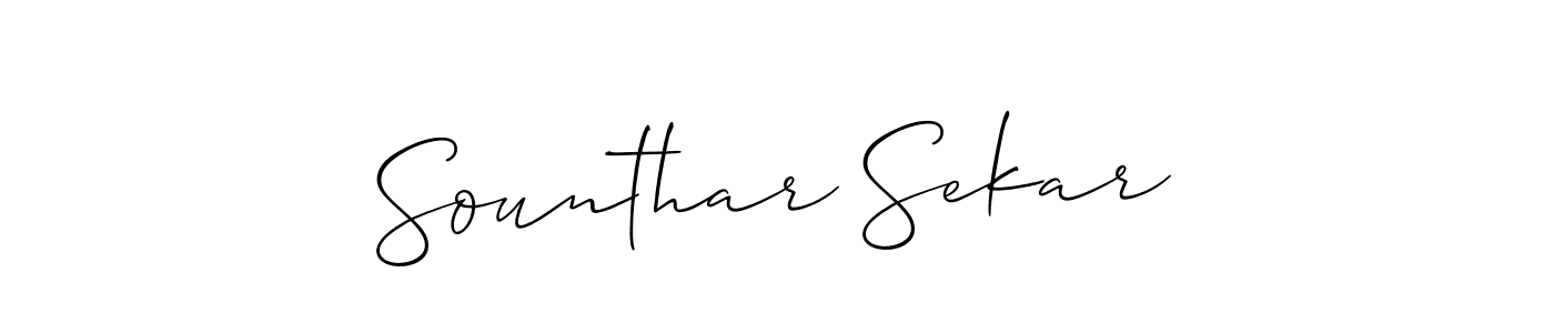 Sounthar Sekar stylish signature style. Best Handwritten Sign (Allison_Script) for my name. Handwritten Signature Collection Ideas for my name Sounthar Sekar. Sounthar Sekar signature style 2 images and pictures png