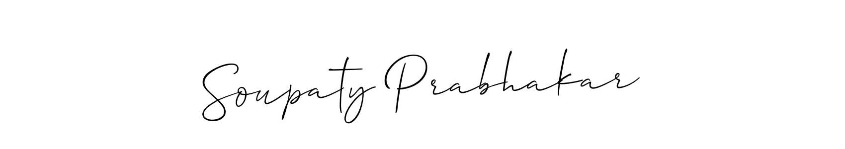 Make a beautiful signature design for name Soupaty Prabhakar. With this signature (Allison_Script) style, you can create a handwritten signature for free. Soupaty Prabhakar signature style 2 images and pictures png