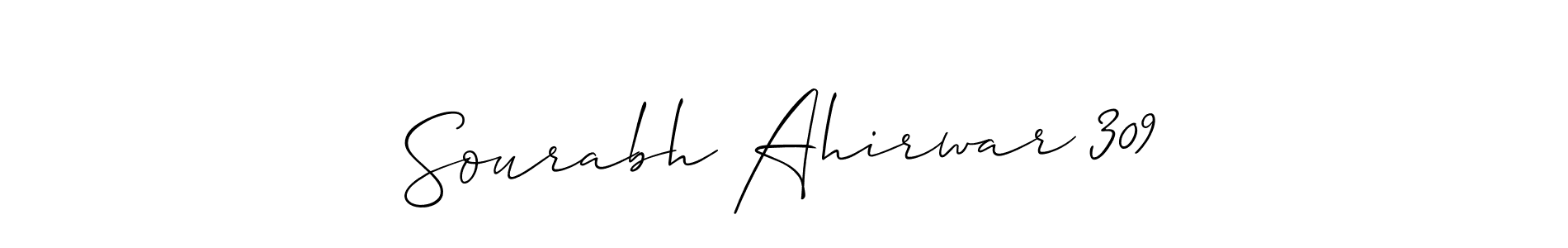 Allison_Script is a professional signature style that is perfect for those who want to add a touch of class to their signature. It is also a great choice for those who want to make their signature more unique. Get Sourabh Ahirwar 309 name to fancy signature for free. Sourabh Ahirwar 309 signature style 2 images and pictures png