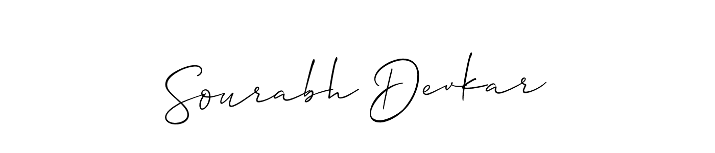 Also You can easily find your signature by using the search form. We will create Sourabh Devkar name handwritten signature images for you free of cost using Allison_Script sign style. Sourabh Devkar signature style 2 images and pictures png
