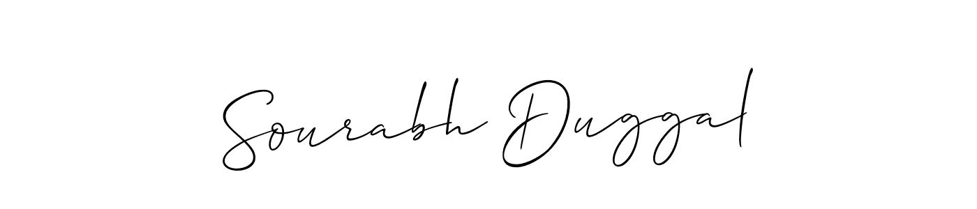 How to Draw Sourabh Duggal signature style? Allison_Script is a latest design signature styles for name Sourabh Duggal. Sourabh Duggal signature style 2 images and pictures png