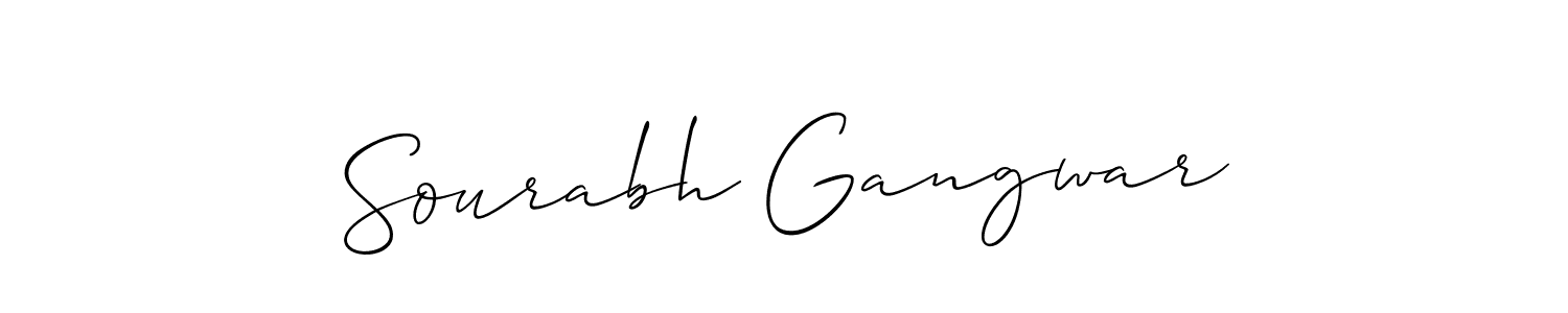 Use a signature maker to create a handwritten signature online. With this signature software, you can design (Allison_Script) your own signature for name Sourabh Gangwar. Sourabh Gangwar signature style 2 images and pictures png