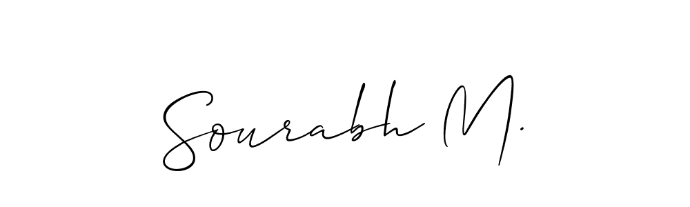 It looks lik you need a new signature style for name Sourabh M.. Design unique handwritten (Allison_Script) signature with our free signature maker in just a few clicks. Sourabh M. signature style 2 images and pictures png