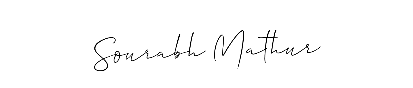Create a beautiful signature design for name Sourabh Mathur. With this signature (Allison_Script) fonts, you can make a handwritten signature for free. Sourabh Mathur signature style 2 images and pictures png