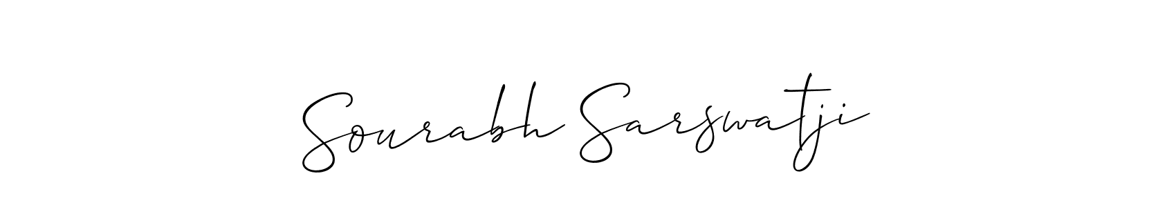 Make a short Sourabh Sarswatji signature style. Manage your documents anywhere anytime using Allison_Script. Create and add eSignatures, submit forms, share and send files easily. Sourabh Sarswatji signature style 2 images and pictures png