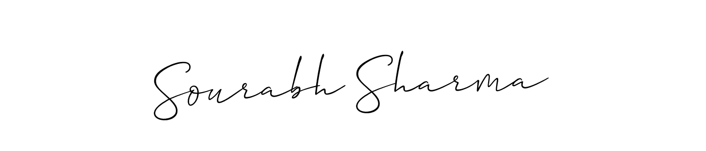 How to make Sourabh Sharma name signature. Use Allison_Script style for creating short signs online. This is the latest handwritten sign. Sourabh Sharma signature style 2 images and pictures png