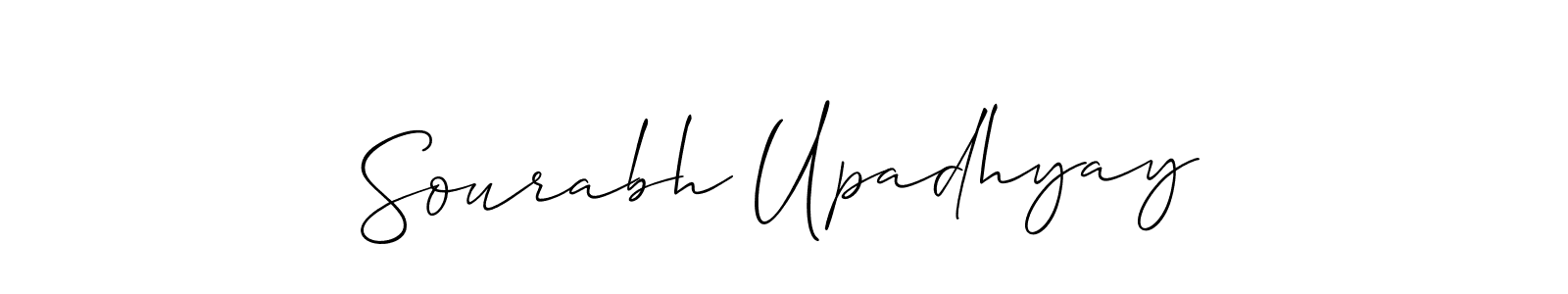 How to make Sourabh Upadhyay name signature. Use Allison_Script style for creating short signs online. This is the latest handwritten sign. Sourabh Upadhyay signature style 2 images and pictures png