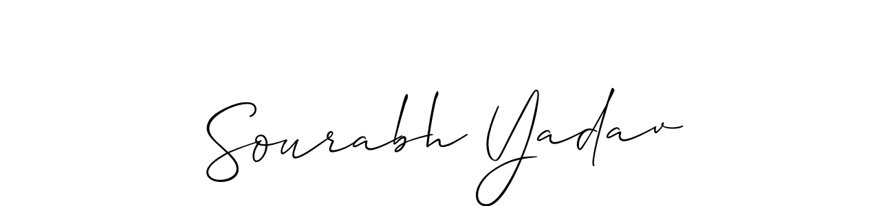 How to make Sourabh Yadav name signature. Use Allison_Script style for creating short signs online. This is the latest handwritten sign. Sourabh Yadav signature style 2 images and pictures png
