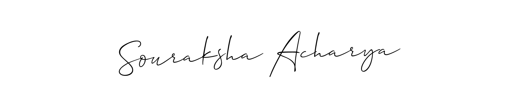 You should practise on your own different ways (Allison_Script) to write your name (Souraksha Acharya) in signature. don't let someone else do it for you. Souraksha Acharya signature style 2 images and pictures png