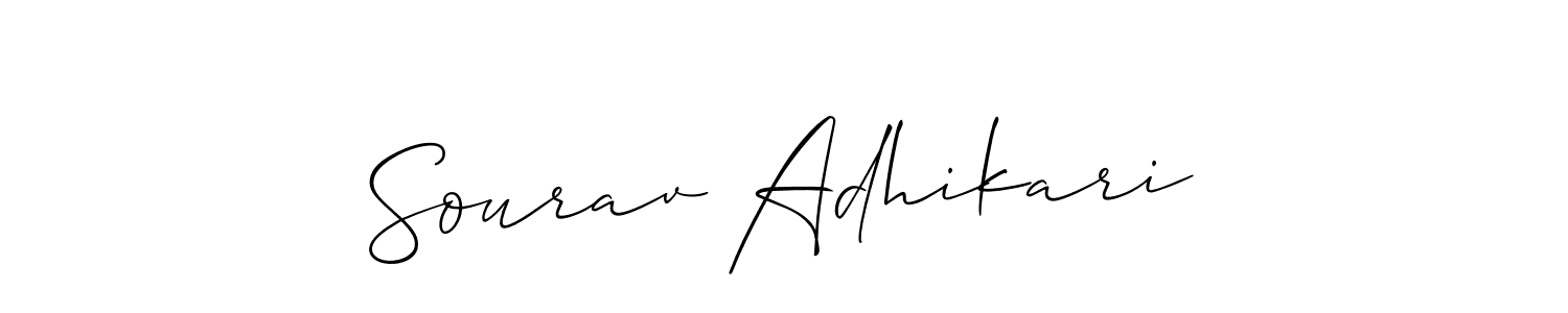 if you are searching for the best signature style for your name Sourav Adhikari. so please give up your signature search. here we have designed multiple signature styles  using Allison_Script. Sourav Adhikari signature style 2 images and pictures png