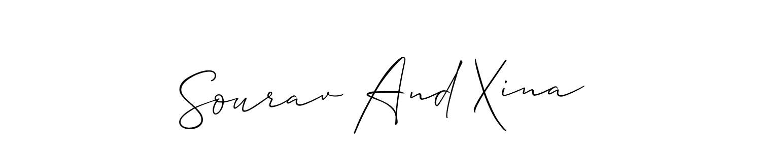 Similarly Allison_Script is the best handwritten signature design. Signature creator online .You can use it as an online autograph creator for name Sourav And Xina. Sourav And Xina signature style 2 images and pictures png