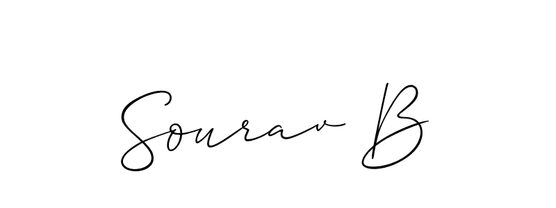 It looks lik you need a new signature style for name Sourav B. Design unique handwritten (Allison_Script) signature with our free signature maker in just a few clicks. Sourav B signature style 2 images and pictures png