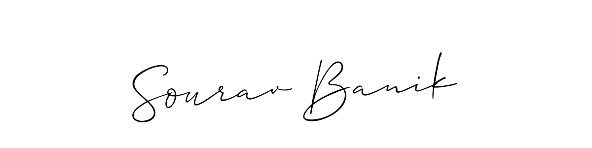The best way (Allison_Script) to make a short signature is to pick only two or three words in your name. The name Sourav Banik include a total of six letters. For converting this name. Sourav Banik signature style 2 images and pictures png