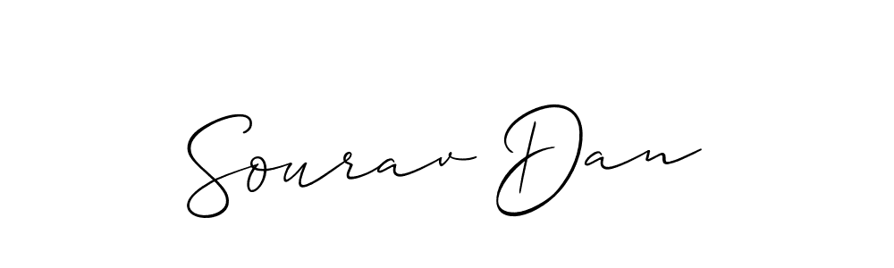 How to make Sourav Dan name signature. Use Allison_Script style for creating short signs online. This is the latest handwritten sign. Sourav Dan signature style 2 images and pictures png