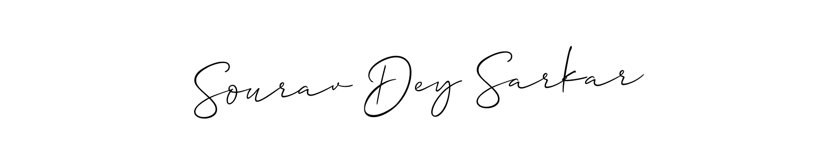 Also we have Sourav Dey Sarkar name is the best signature style. Create professional handwritten signature collection using Allison_Script autograph style. Sourav Dey Sarkar signature style 2 images and pictures png