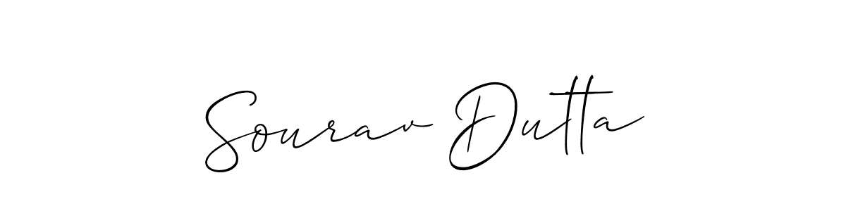 The best way (Allison_Script) to make a short signature is to pick only two or three words in your name. The name Sourav Dutta include a total of six letters. For converting this name. Sourav Dutta signature style 2 images and pictures png