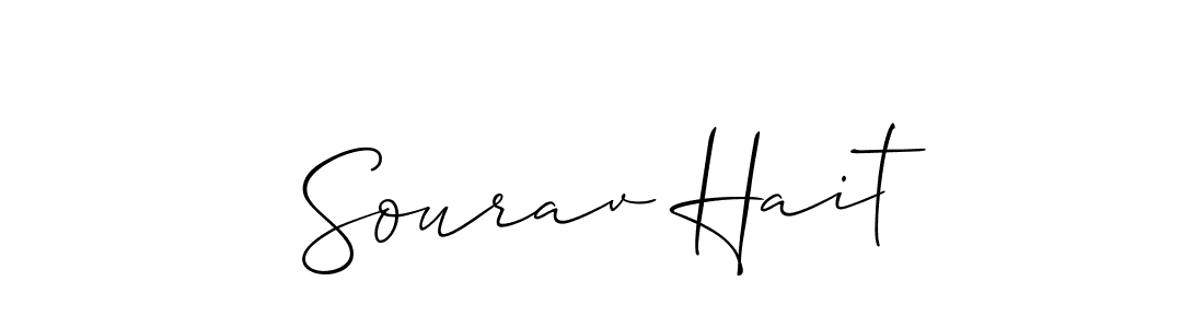 Allison_Script is a professional signature style that is perfect for those who want to add a touch of class to their signature. It is also a great choice for those who want to make their signature more unique. Get Sourav Hait name to fancy signature for free. Sourav Hait signature style 2 images and pictures png