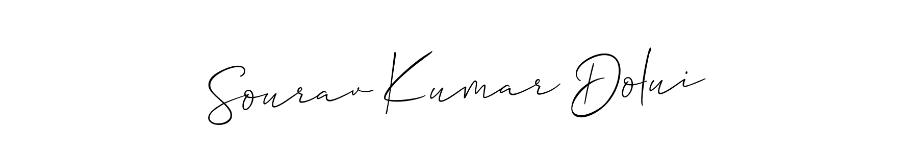 How to make Sourav Kumar Dolui signature? Allison_Script is a professional autograph style. Create handwritten signature for Sourav Kumar Dolui name. Sourav Kumar Dolui signature style 2 images and pictures png