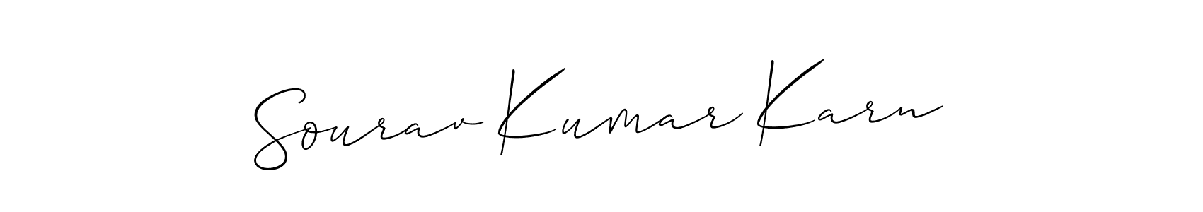 if you are searching for the best signature style for your name Sourav Kumar Karn. so please give up your signature search. here we have designed multiple signature styles  using Allison_Script. Sourav Kumar Karn signature style 2 images and pictures png