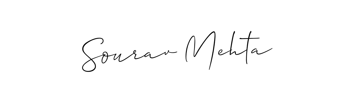 How to make Sourav Mehta name signature. Use Allison_Script style for creating short signs online. This is the latest handwritten sign. Sourav Mehta signature style 2 images and pictures png
