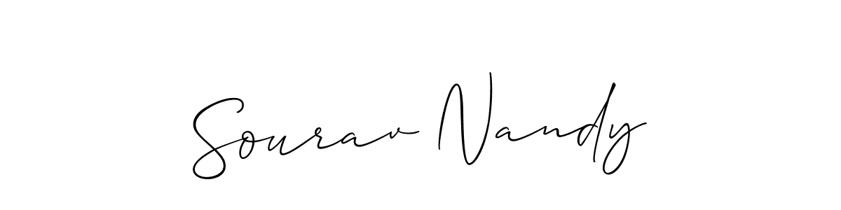 How to Draw Sourav Nandy signature style? Allison_Script is a latest design signature styles for name Sourav Nandy. Sourav Nandy signature style 2 images and pictures png