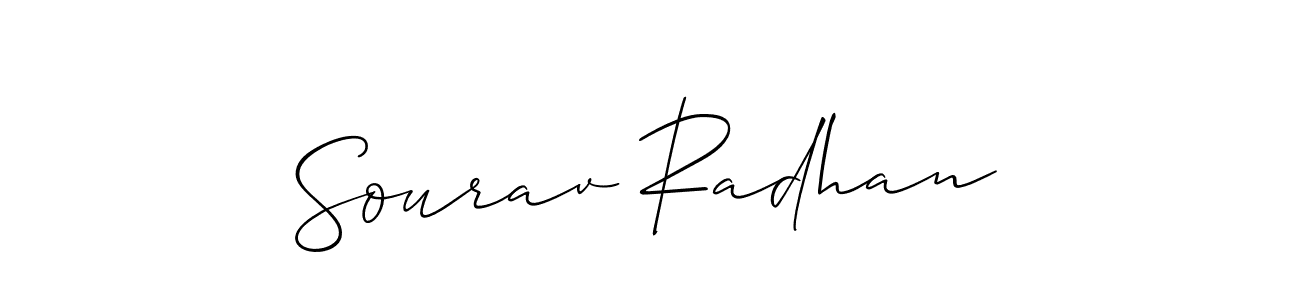 Make a beautiful signature design for name Sourav Radhan. With this signature (Allison_Script) style, you can create a handwritten signature for free. Sourav Radhan signature style 2 images and pictures png