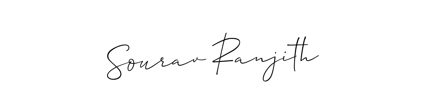 Also we have Sourav Ranjith name is the best signature style. Create professional handwritten signature collection using Allison_Script autograph style. Sourav Ranjith signature style 2 images and pictures png