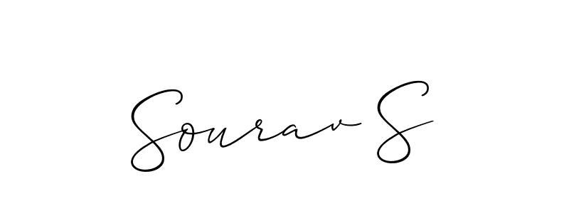 Allison_Script is a professional signature style that is perfect for those who want to add a touch of class to their signature. It is also a great choice for those who want to make their signature more unique. Get Sourav S name to fancy signature for free. Sourav S signature style 2 images and pictures png