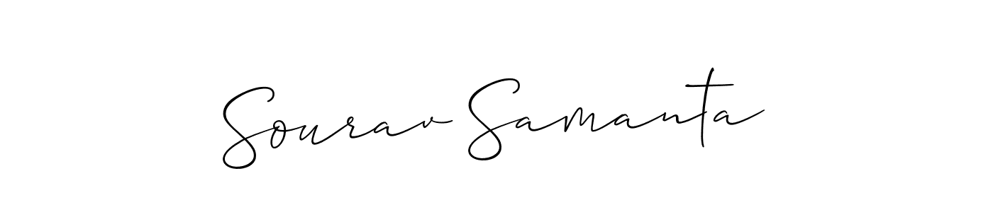 Create a beautiful signature design for name Sourav Samanta. With this signature (Allison_Script) fonts, you can make a handwritten signature for free. Sourav Samanta signature style 2 images and pictures png