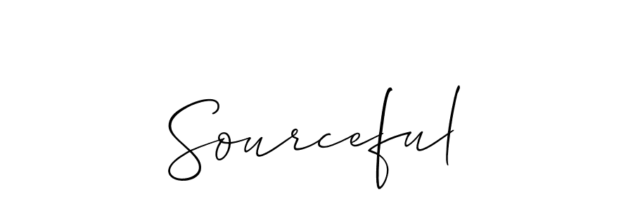 How to make Sourceful name signature. Use Allison_Script style for creating short signs online. This is the latest handwritten sign. Sourceful signature style 2 images and pictures png