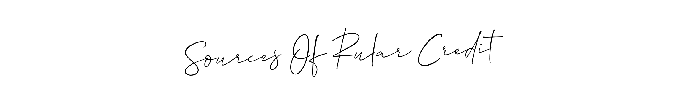Allison_Script is a professional signature style that is perfect for those who want to add a touch of class to their signature. It is also a great choice for those who want to make their signature more unique. Get Sources Of Rular Credit name to fancy signature for free. Sources Of Rular Credit signature style 2 images and pictures png