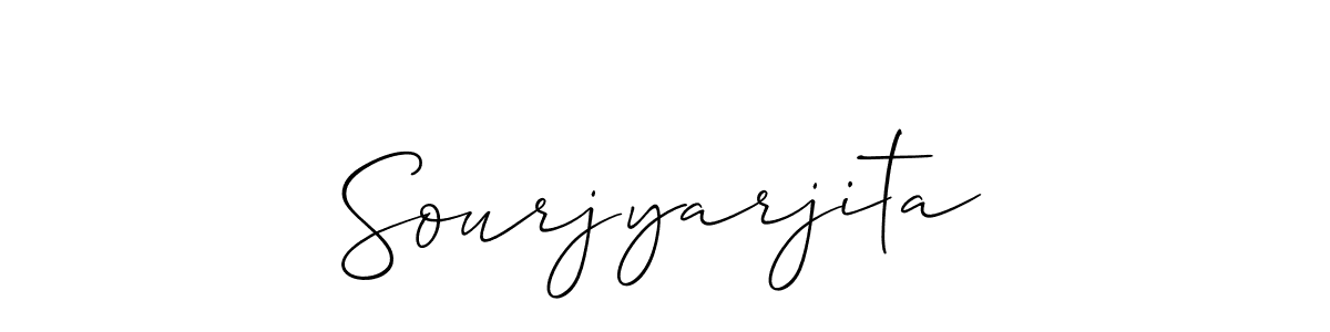 Create a beautiful signature design for name Sourjyarjita. With this signature (Allison_Script) fonts, you can make a handwritten signature for free. Sourjyarjita signature style 2 images and pictures png