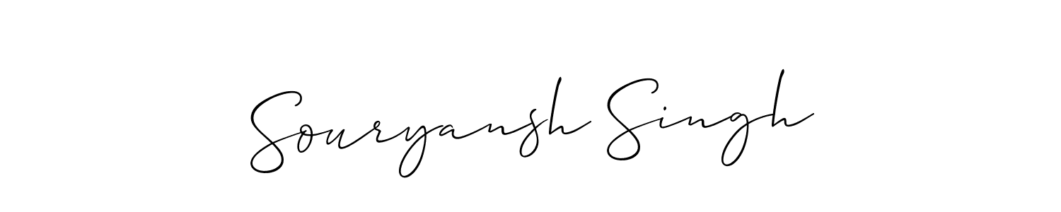 Use a signature maker to create a handwritten signature online. With this signature software, you can design (Allison_Script) your own signature for name Souryansh Singh. Souryansh Singh signature style 2 images and pictures png