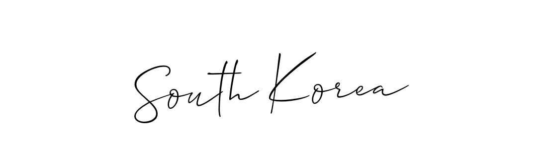 Create a beautiful signature design for name South Korea. With this signature (Allison_Script) fonts, you can make a handwritten signature for free. South Korea signature style 2 images and pictures png