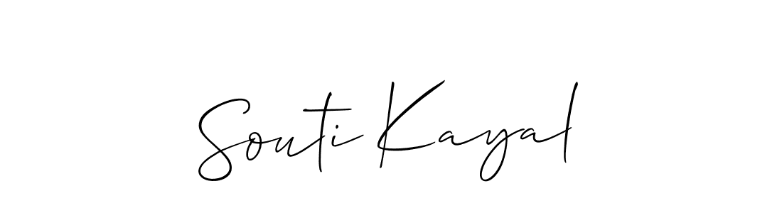 Use a signature maker to create a handwritten signature online. With this signature software, you can design (Allison_Script) your own signature for name Souti Kayal. Souti Kayal signature style 2 images and pictures png