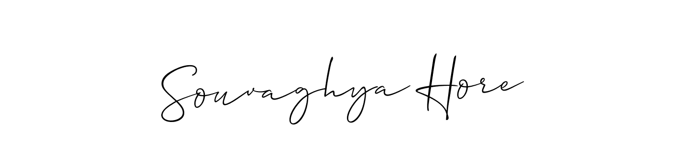 You should practise on your own different ways (Allison_Script) to write your name (Souvaghya Hore) in signature. don't let someone else do it for you. Souvaghya Hore signature style 2 images and pictures png