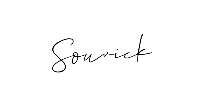 Use a signature maker to create a handwritten signature online. With this signature software, you can design (Allison_Script) your own signature for name Souvick. Souvick signature style 2 images and pictures png