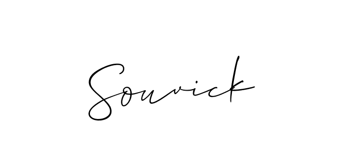 Use a signature maker to create a handwritten signature online. With this signature software, you can design (Allison_Script) your own signature for name Souvick. Souvick signature style 2 images and pictures png