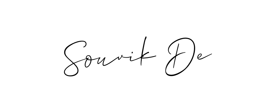 Also You can easily find your signature by using the search form. We will create Souvik De name handwritten signature images for you free of cost using Allison_Script sign style. Souvik De signature style 2 images and pictures png