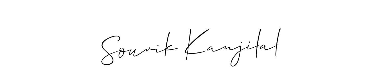 Use a signature maker to create a handwritten signature online. With this signature software, you can design (Allison_Script) your own signature for name Souvik Kanjilal. Souvik Kanjilal signature style 2 images and pictures png